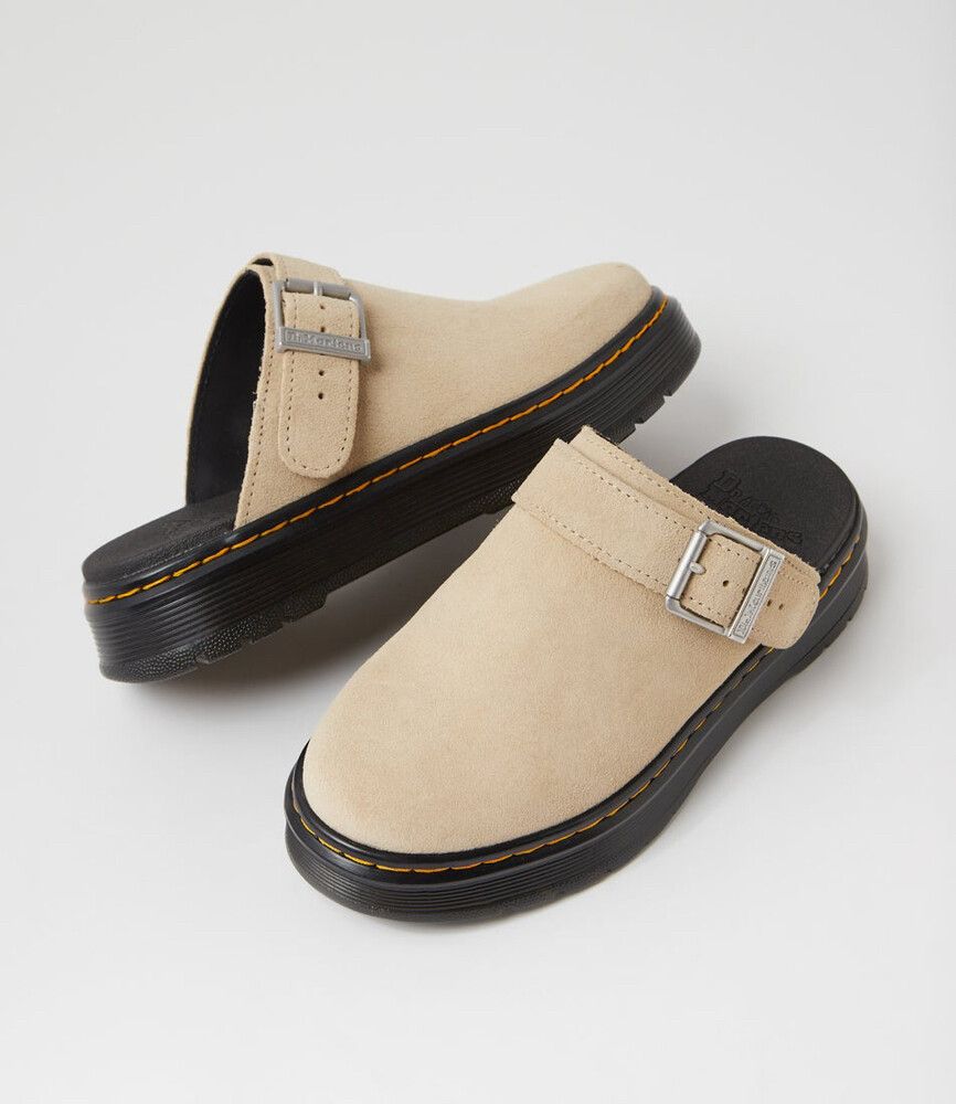 Dr Martins Brookline Mule Suede Shoes Mules Neutral