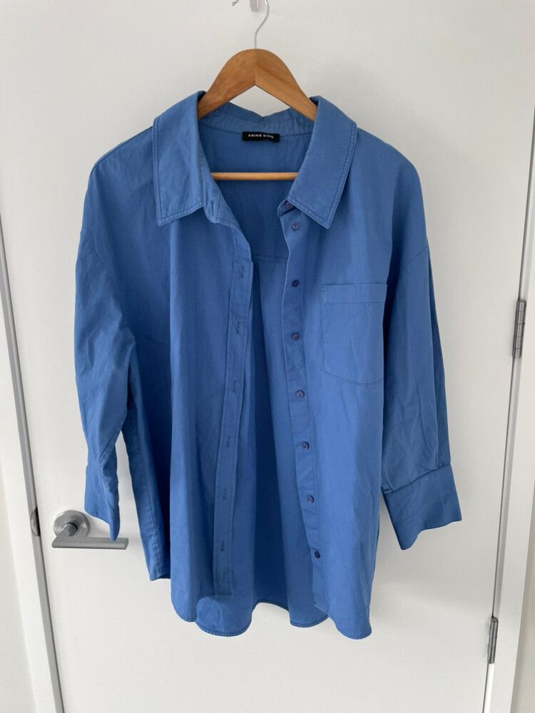 Anine Bing Blue Shirt Size L