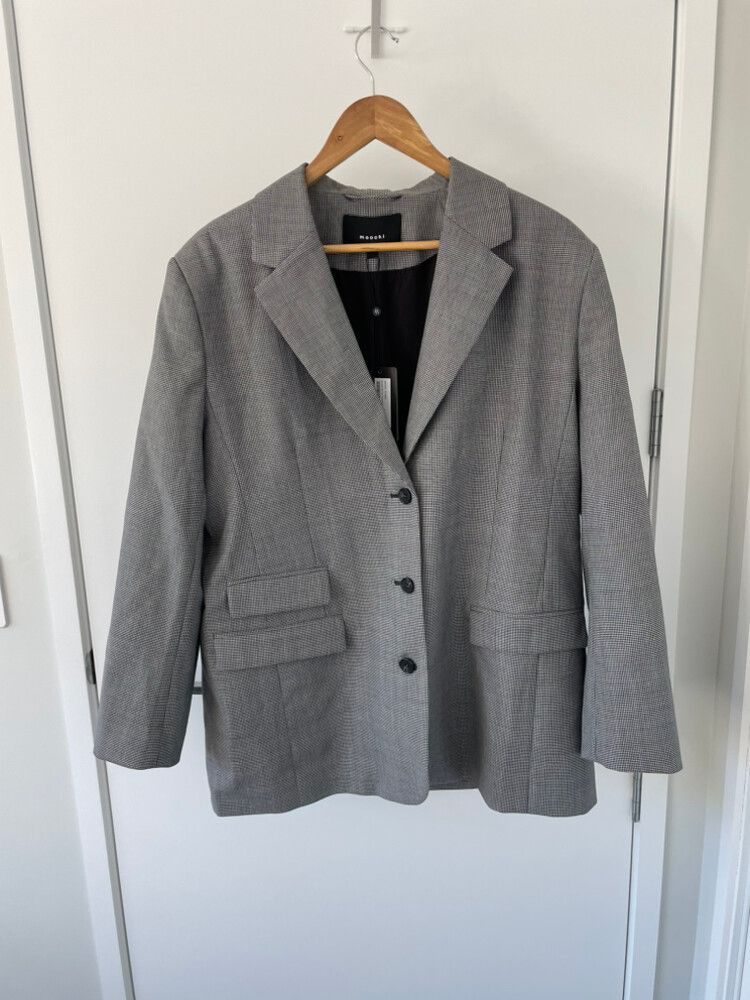 Moochi Wool Houndstooth Blazer Size 12 New With Tags