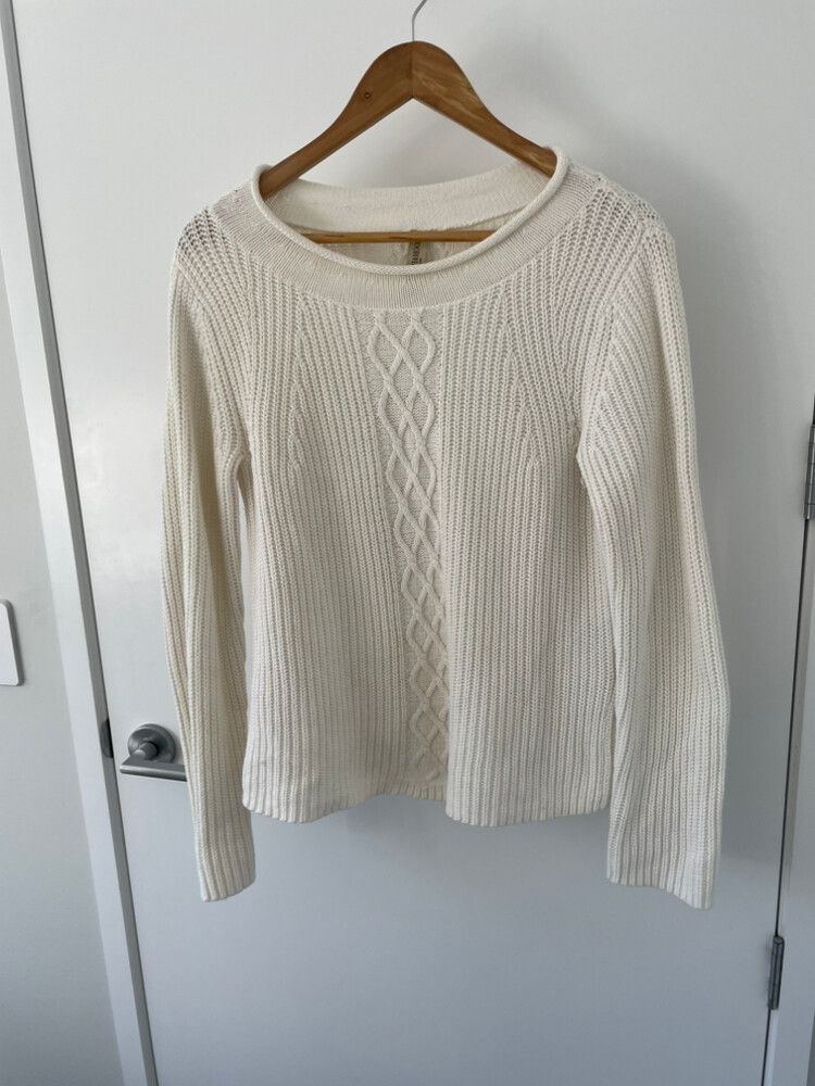 Meredith & Moore Cream Knit Jumper Cashmere Cotton Blend