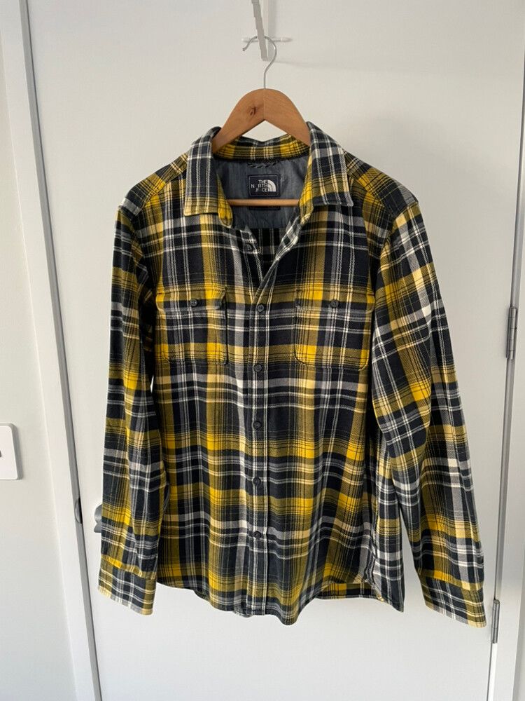 The North Face Men’s Yellow Black Flannel Shirt