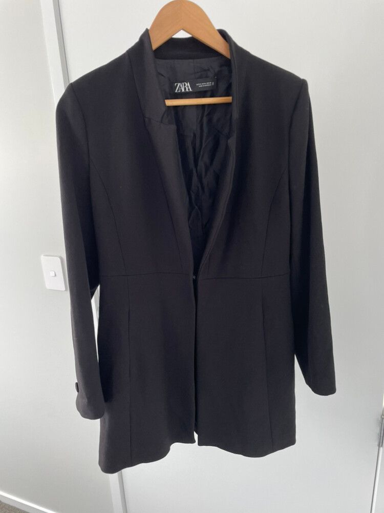 Zara Black Long Blazer size M