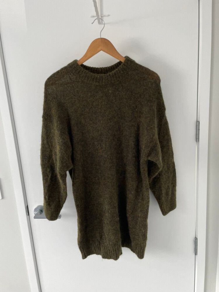 Olive Green Mohair Blend Jumper size XS