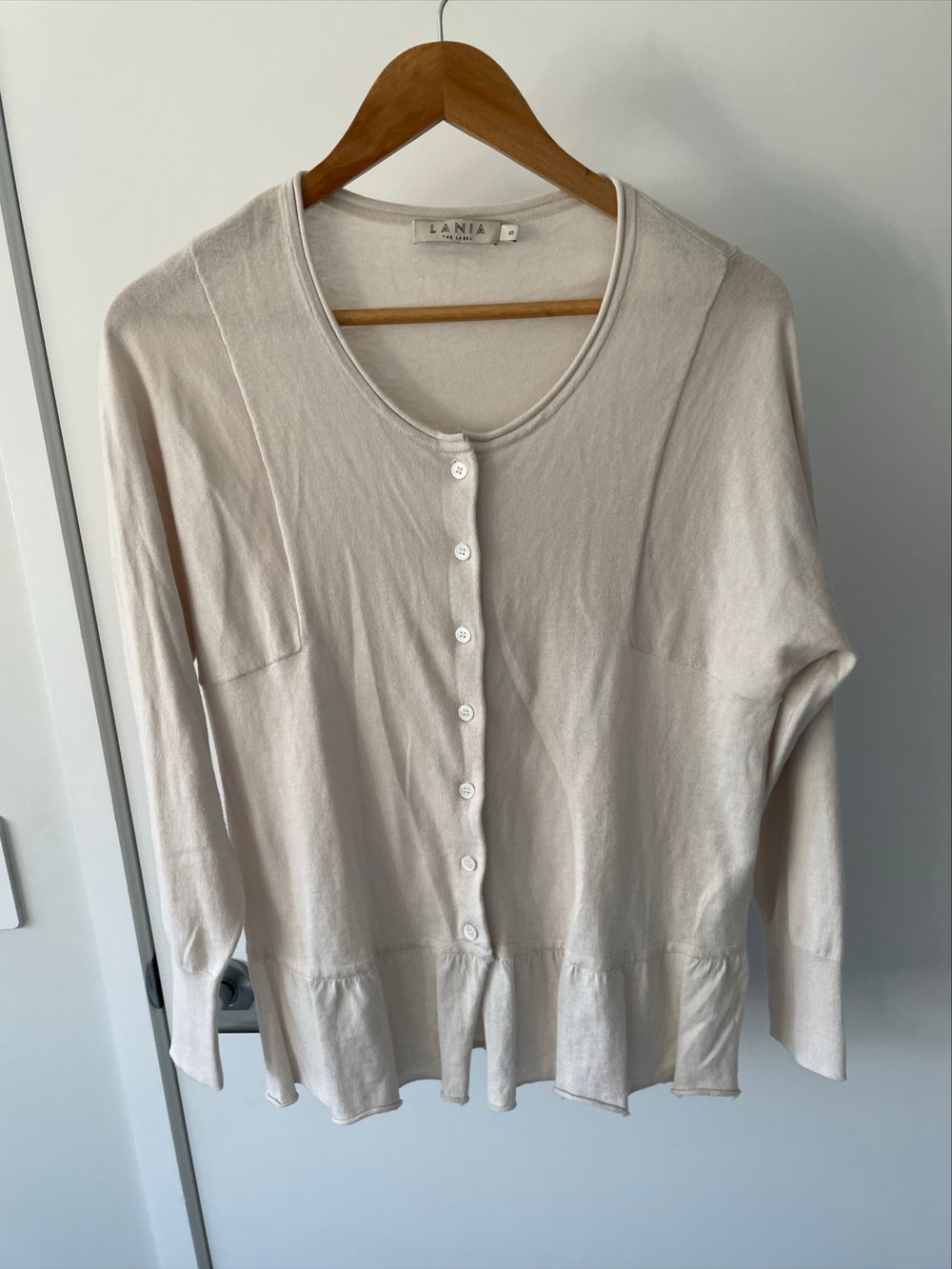 Lania Beige Cotton Cashmere Cardigan size S