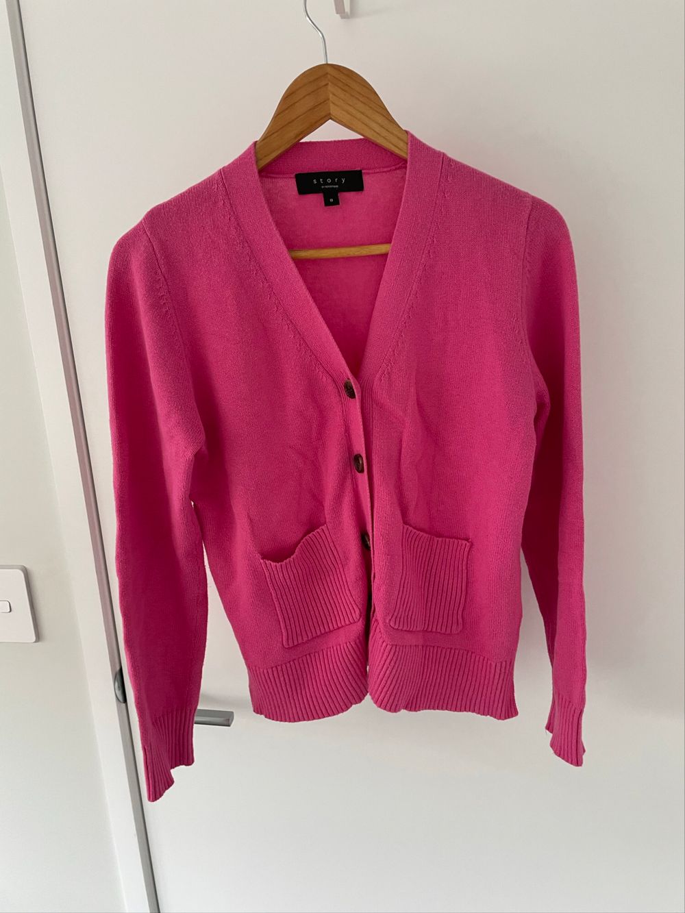 Story By Repertoire Pink Knit Cotton Cashmere Blend Cardigan