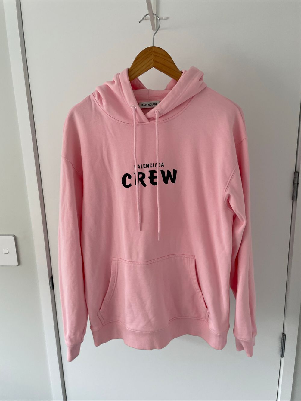 Pink Crew Sweatshirt with hoodie size M