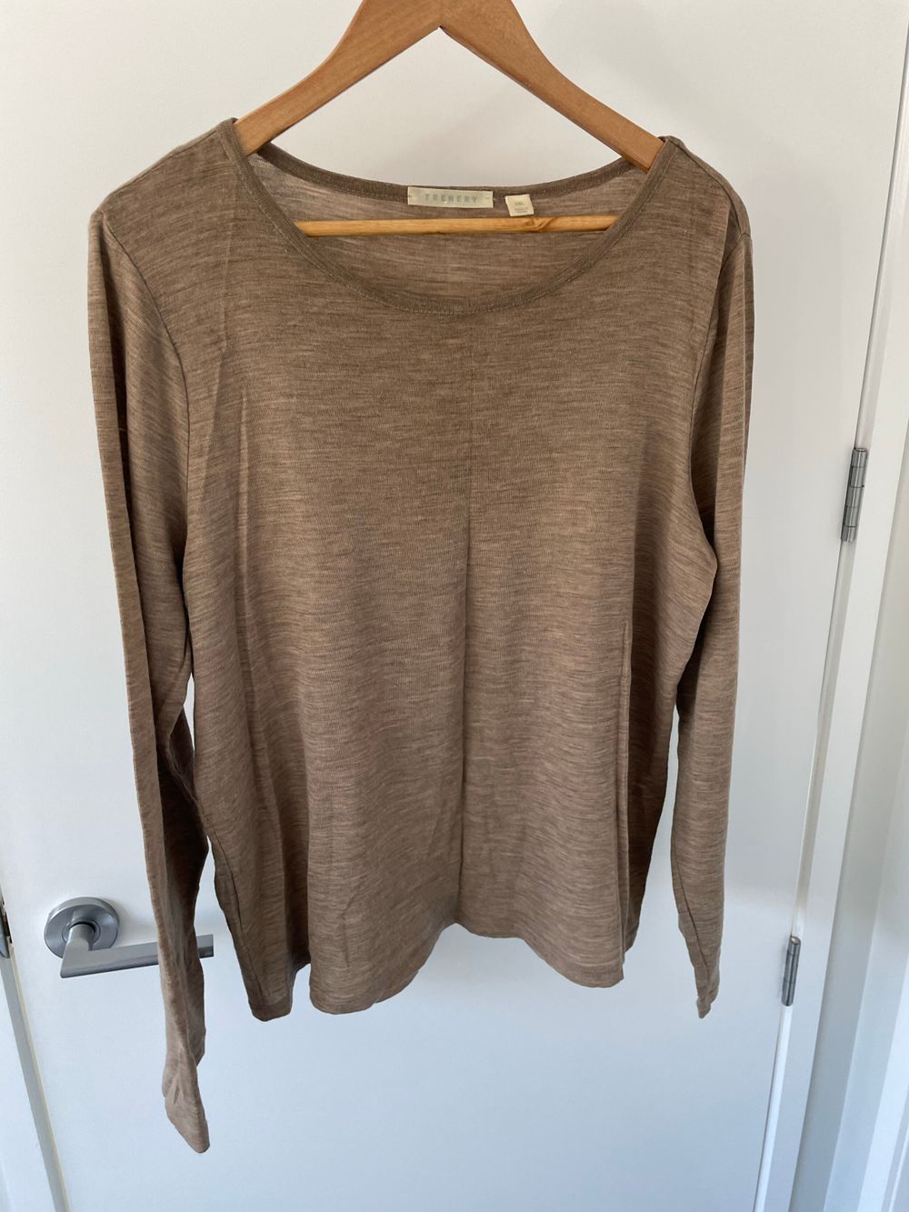 Trenery Brown 100% Wool Long Sleeve Top | size XXL