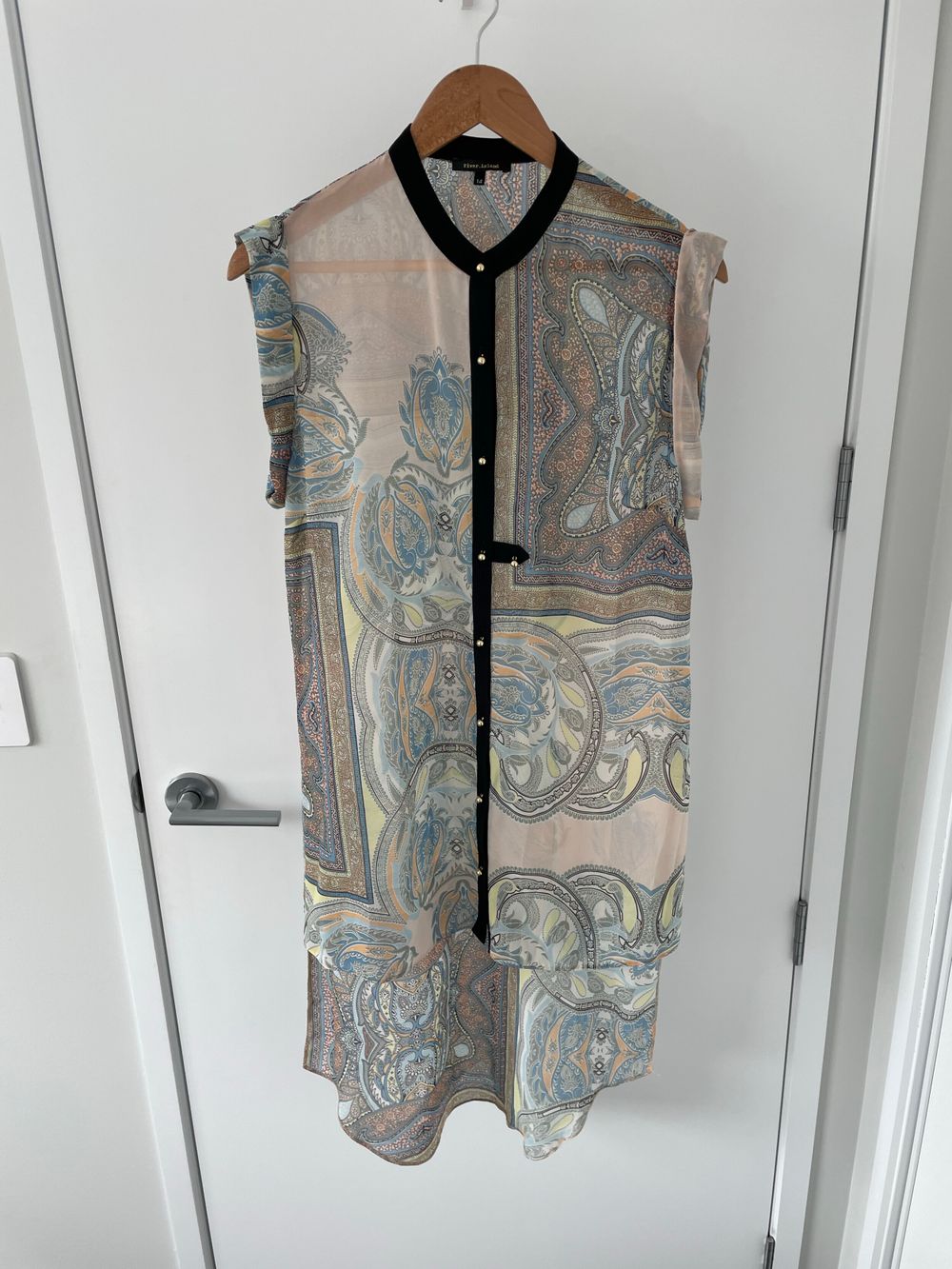 River Island Multicolour Paisley Print Silk-like Top size 14