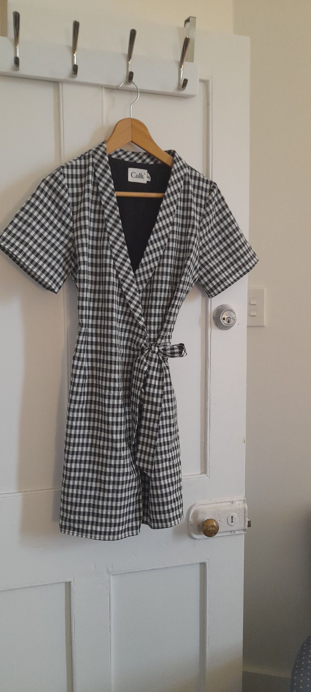 Gingham wrap dress