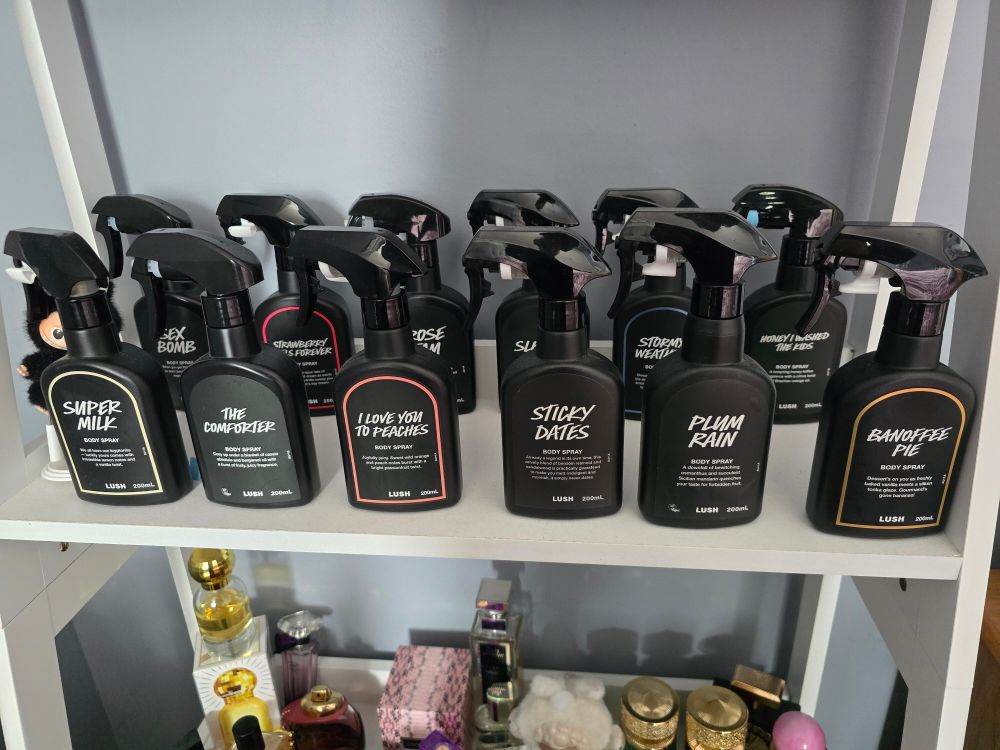 12x lush body sprays