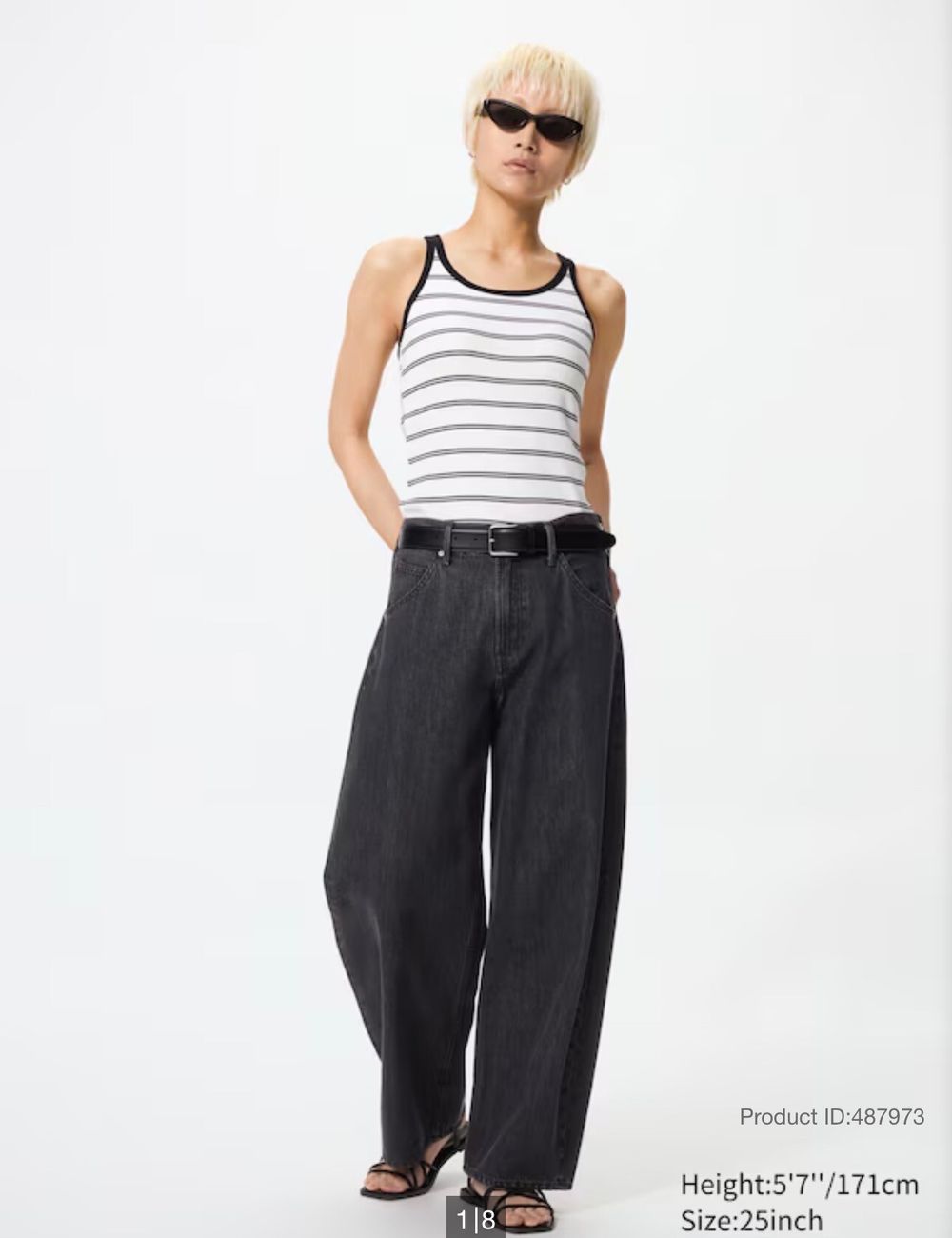 Uniqlo Black  Baggy Curve Jeans - 32 (size 14)