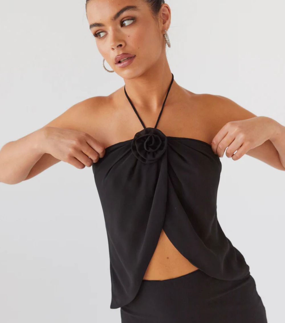Peppermayo Nightfall Rose Tie top