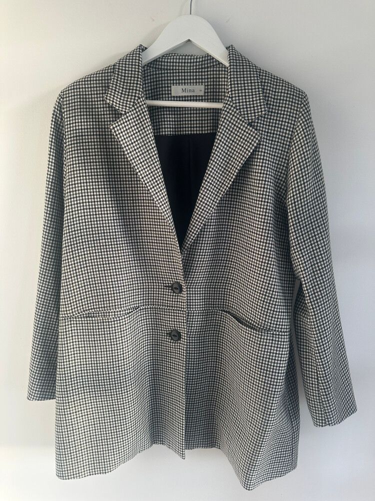 Mina black/white checked Blazer