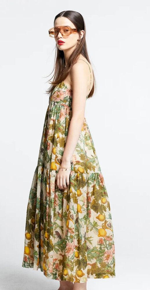 Karen walker Zestful Dress | Insects & Fruit Washed Ramie