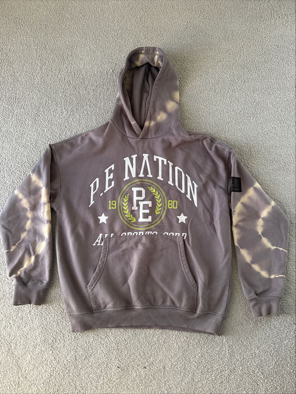 PE Nation Grey Tie-Dye Hoodie