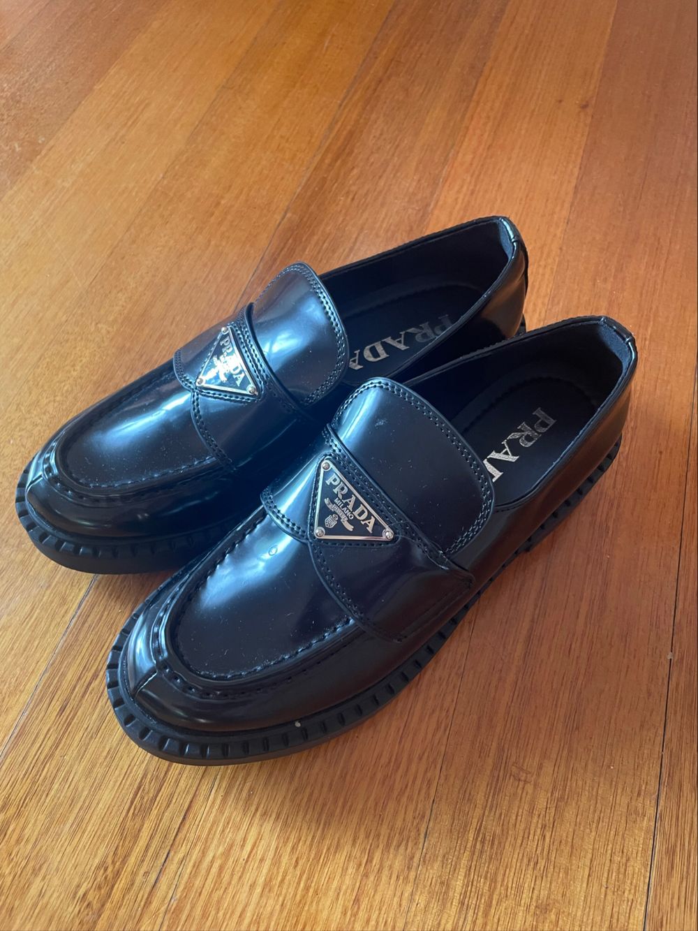 Prada Black Patent Leather Loafers