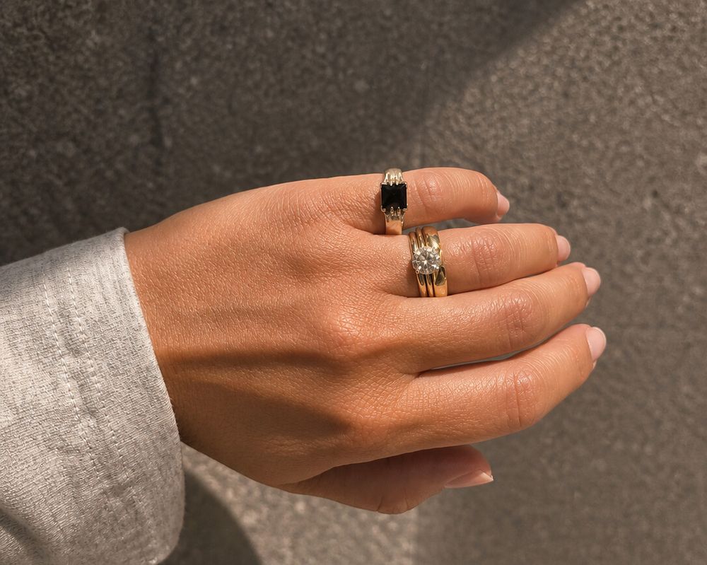 Meadowlark Black Onyx Claw Ring