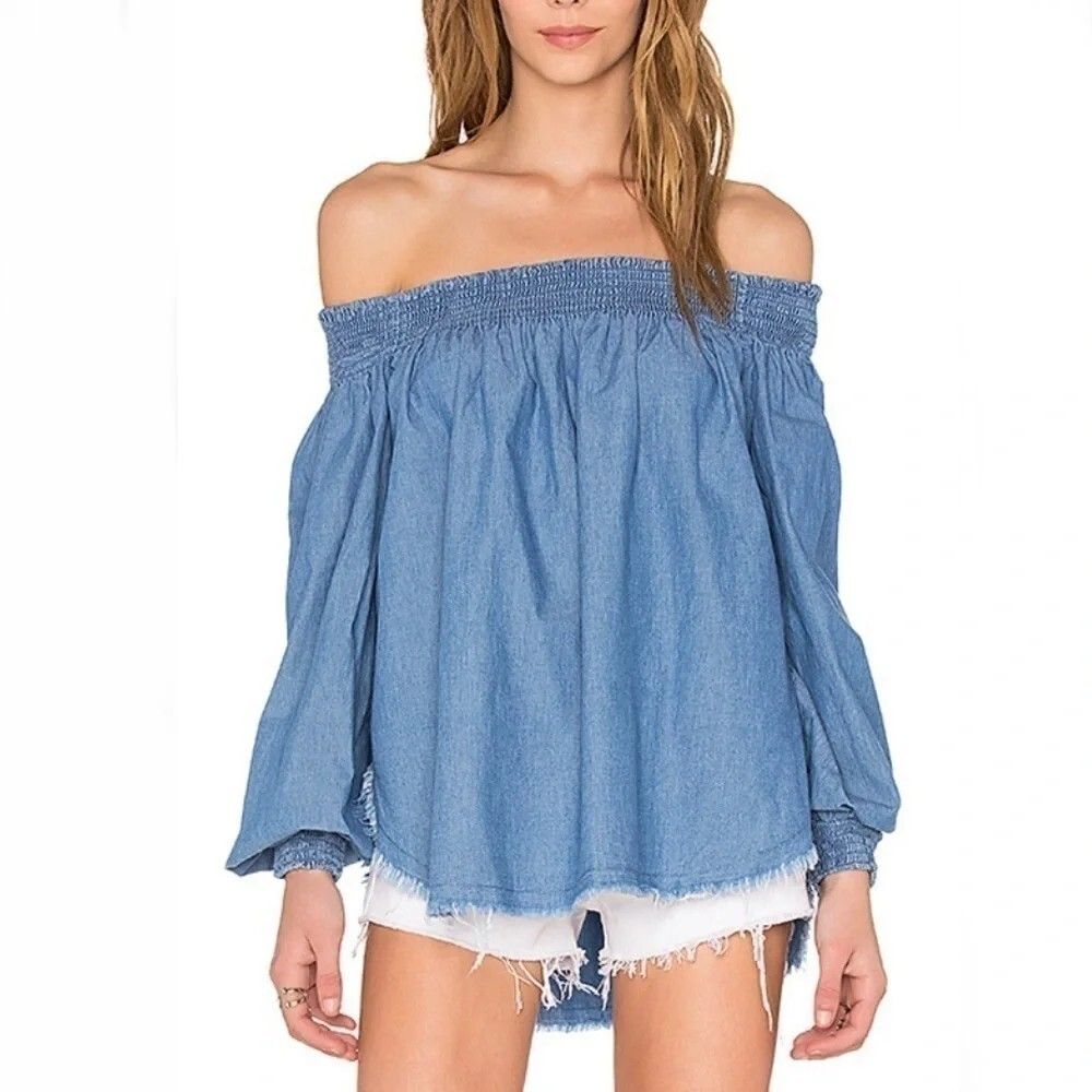 ONE TEASPOON 'Texas Sugar' top | Sz M/10-12 | Blue denim