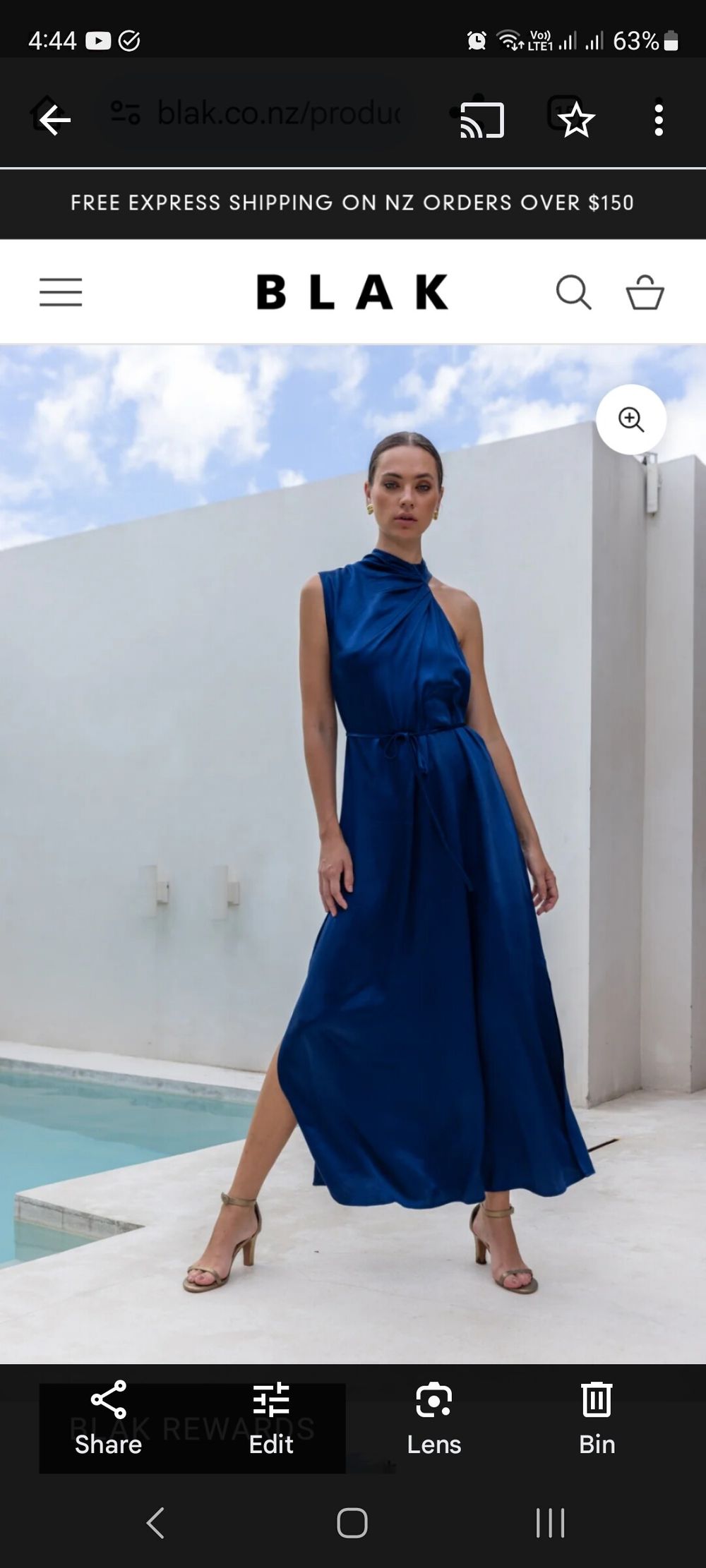 Blak Luxe Blue Maxi Dress