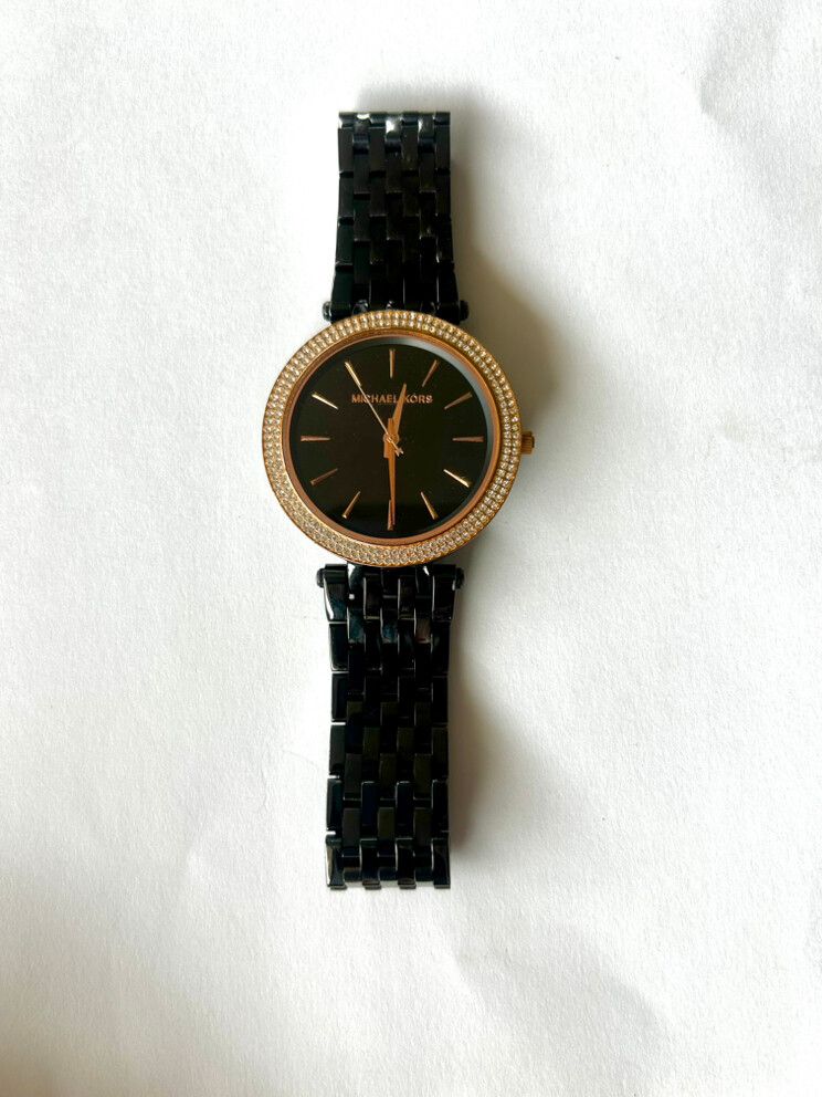 MICHAEL KORS  DARCI CRYSTAL PAVED BLACK DIAL LADIES WATCH