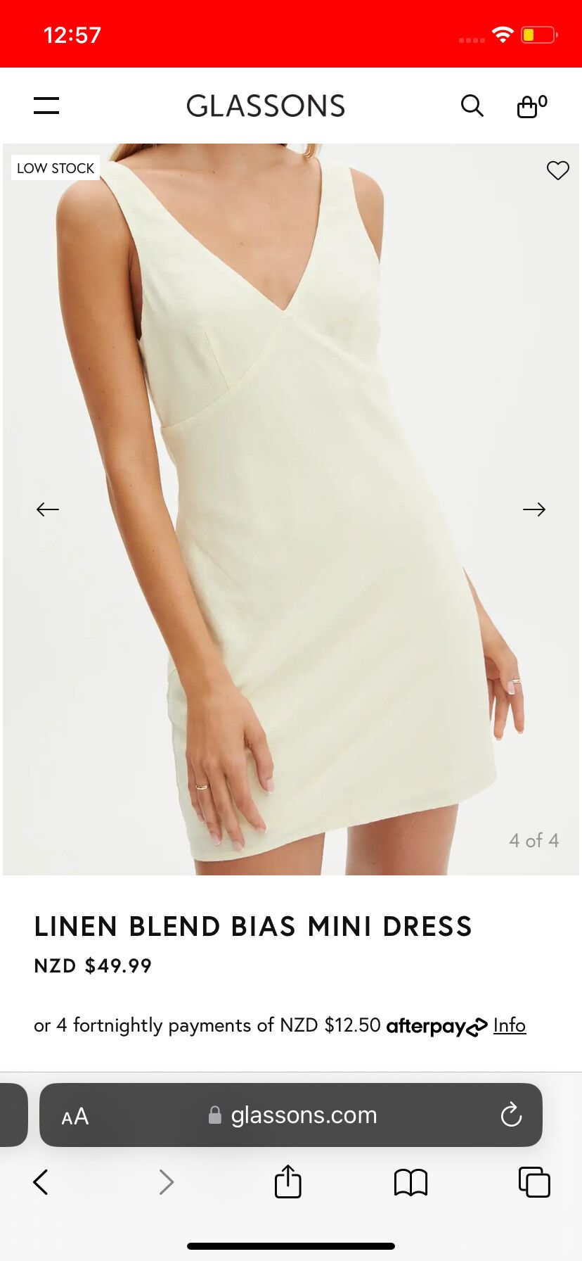 Glassons - Linen blend bias mini dress on Designer Wardrobe Glassons - Linen blend bias mini dress on Designer Wardrobe