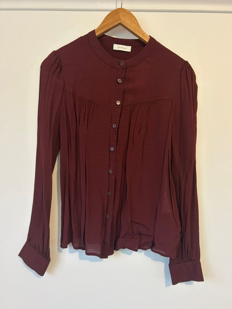 Kookai Burgundy Long Sleeve Top