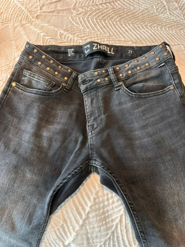 Zhrill Studded Charcoal Jeans