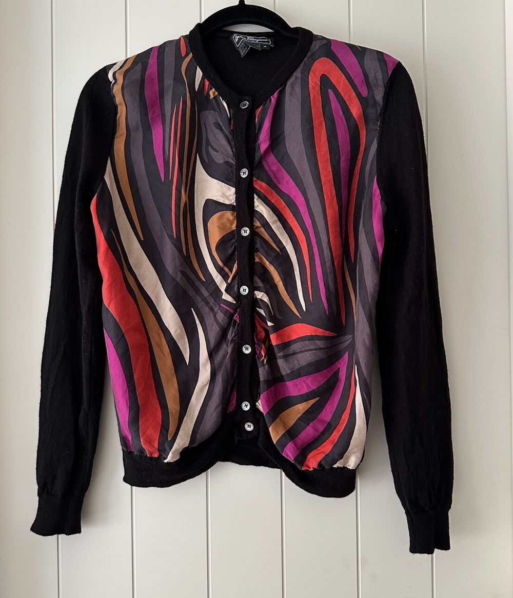 Ferragamo 100% Wool and Silk Jumper Cardigan multi colour