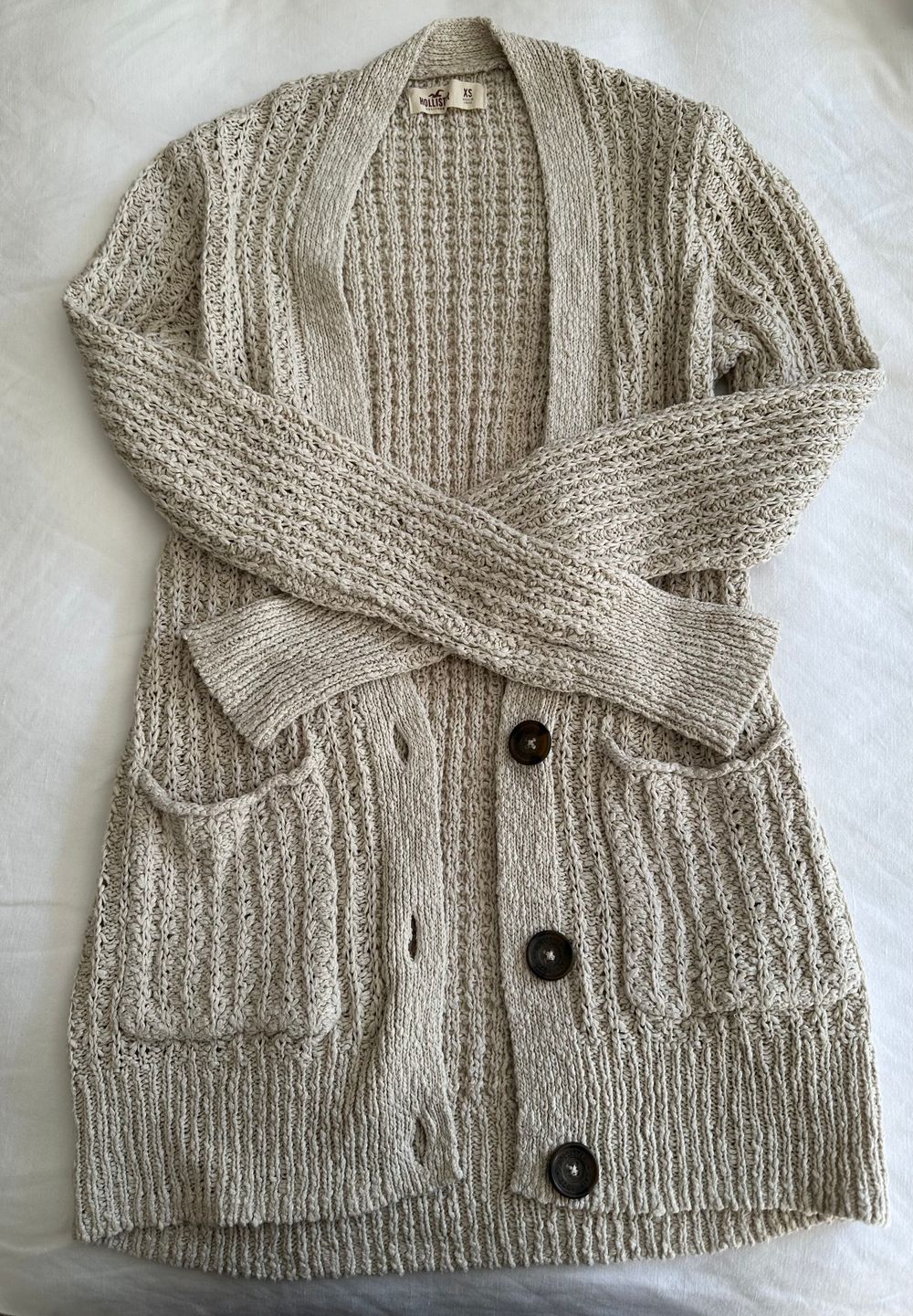 Hollister Knit Cardigan Cream Beige