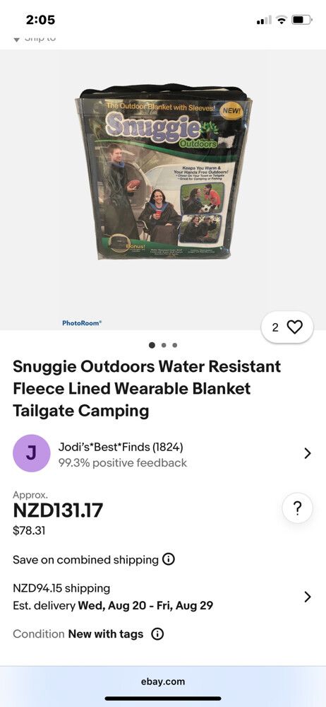 Snuggie outdoor Black Blue Wearable Blanket with arms