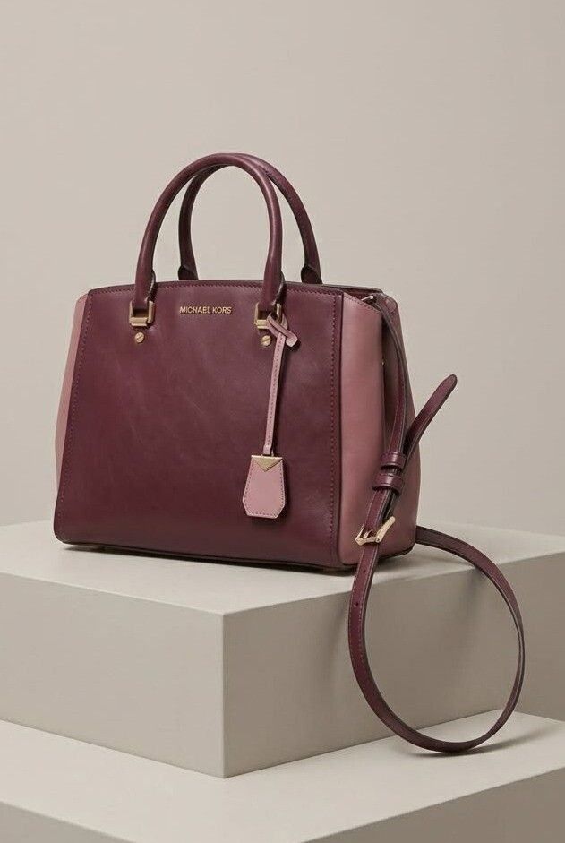 Michael Kors Benning Large Two Tone Leather Bag