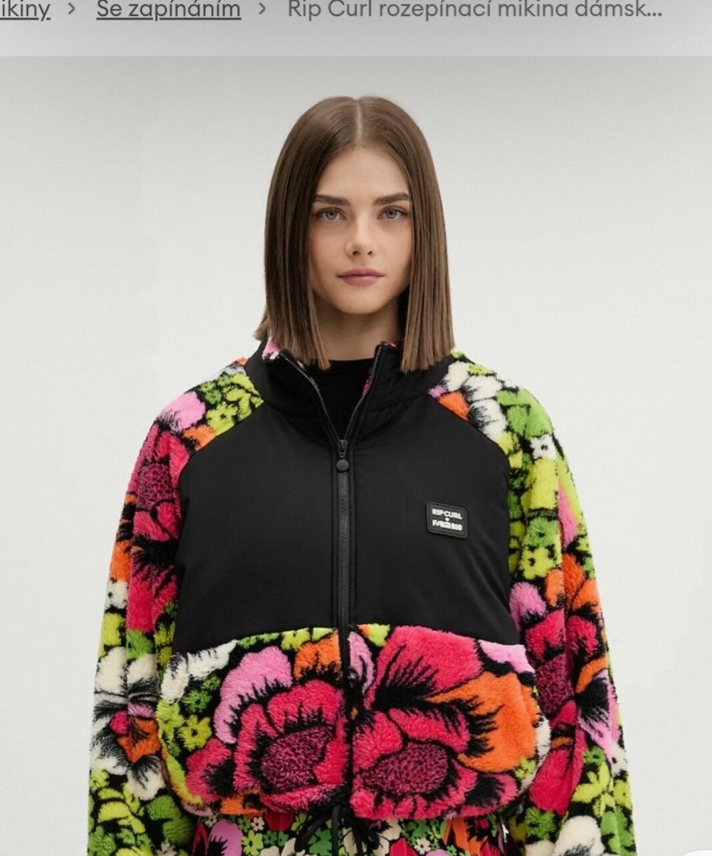 Rip Curl Black Floral Fleece Jacket
