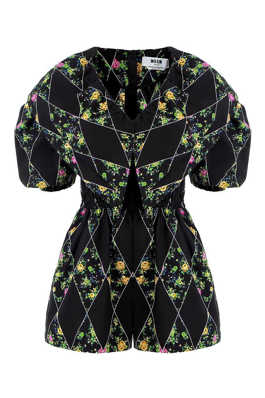 MSGM Black Floral Playsuit
