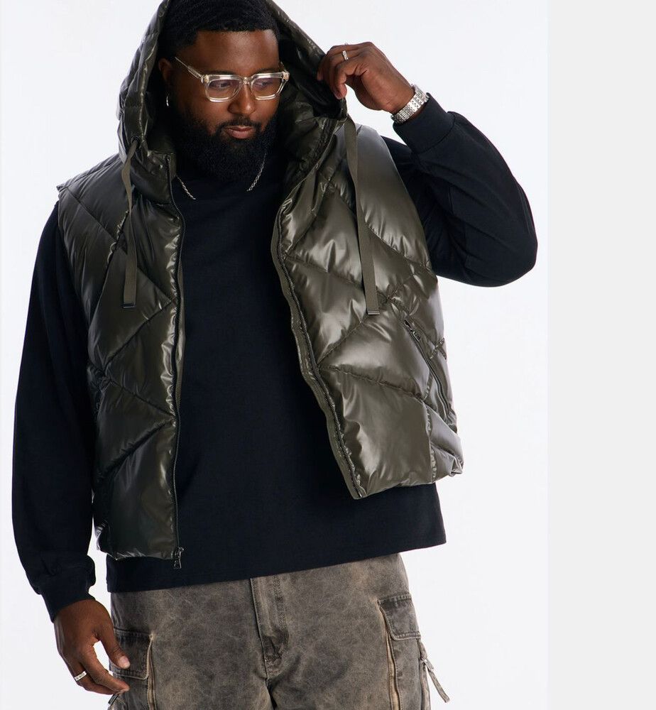 Nova Men Olive Sleeveless Puffer Jacket