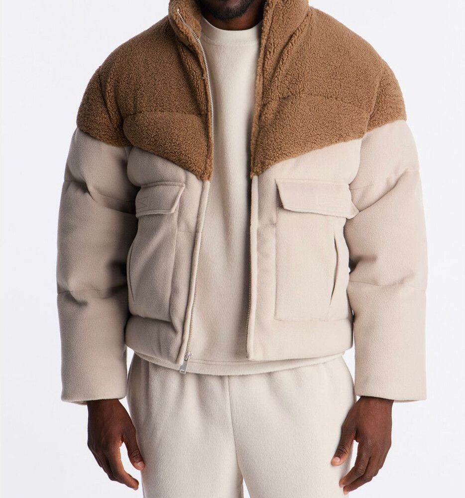Nova Milk Beige Teddy Panel winter Jacket