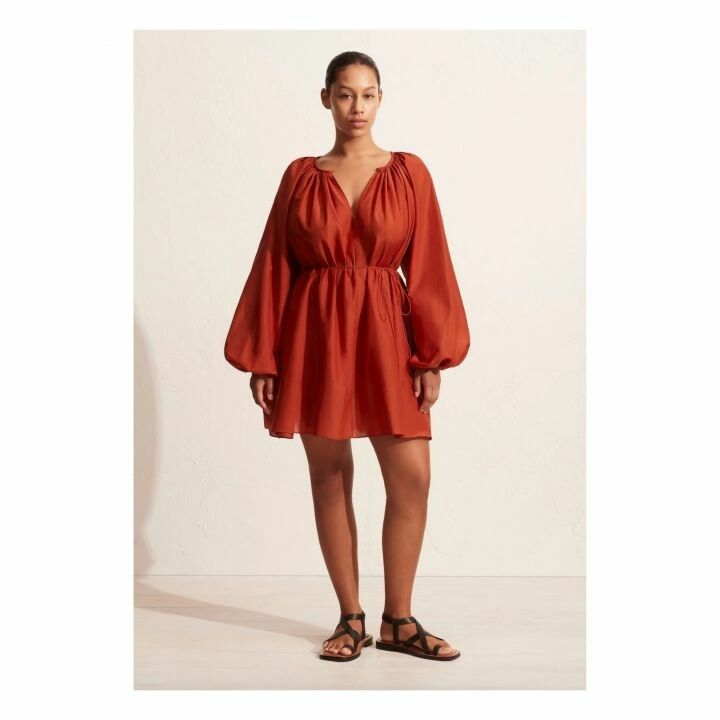 strapless open back dress Matteau Drawcord Halter Mini Dress  Restitched