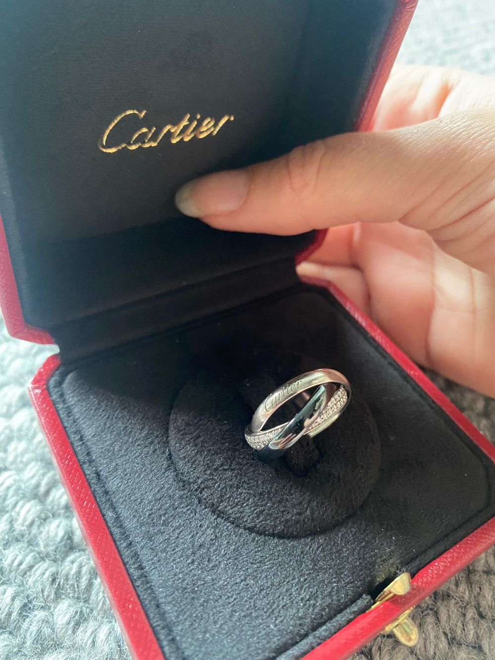 Trinity Ring - White Gold/Ceramic/Diamond