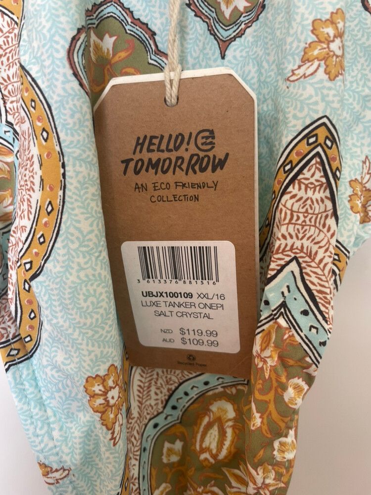 NEW Billabong Luxe Tanker Onepi Salt Crystal Swimsuit