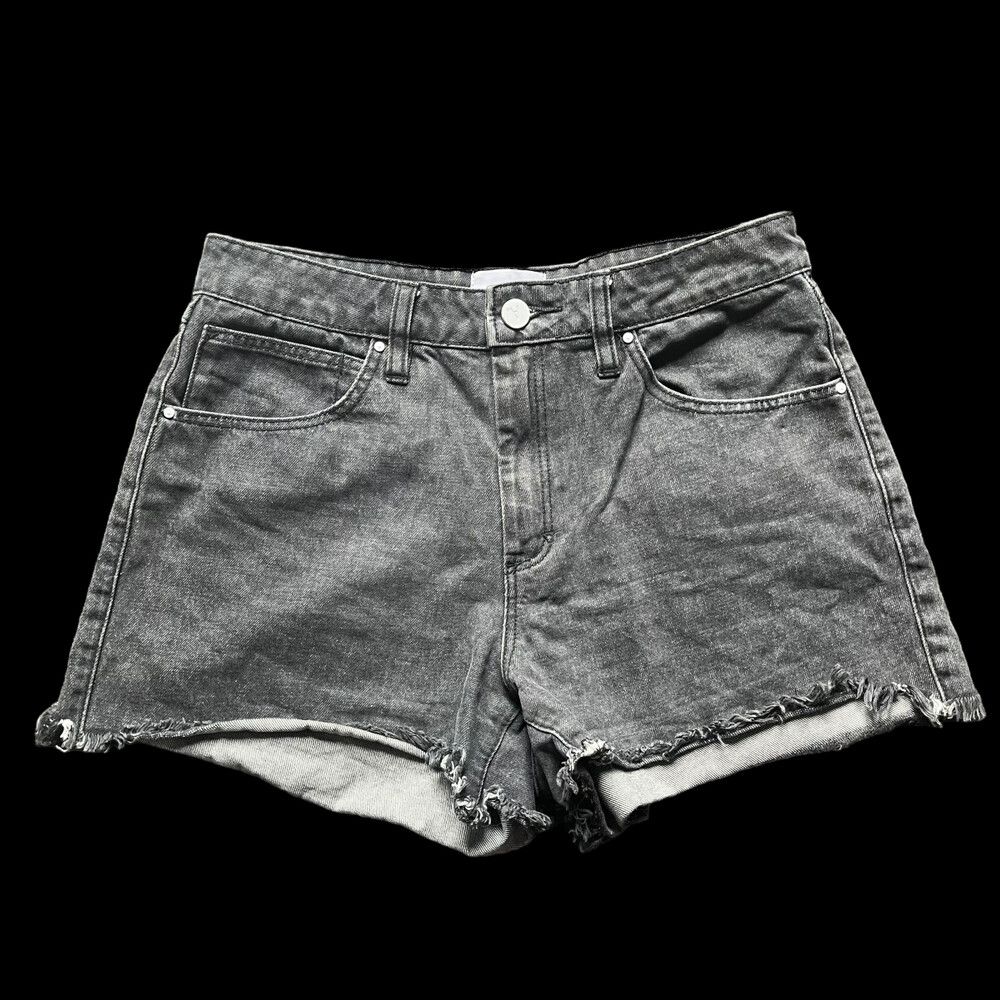 Women's Black Stone Wash Abrand Denim Shorts High Rise Size 28