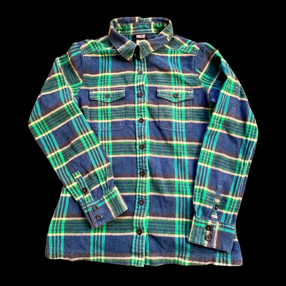 Patagonia Blue Green Plaid Shirt