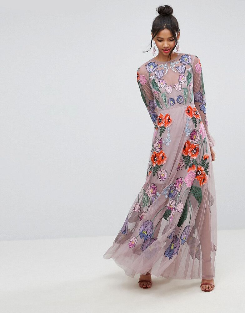 sachin and babi light blue dress Mac Duggal Appliqué Bodice Flowy Gown main image 0