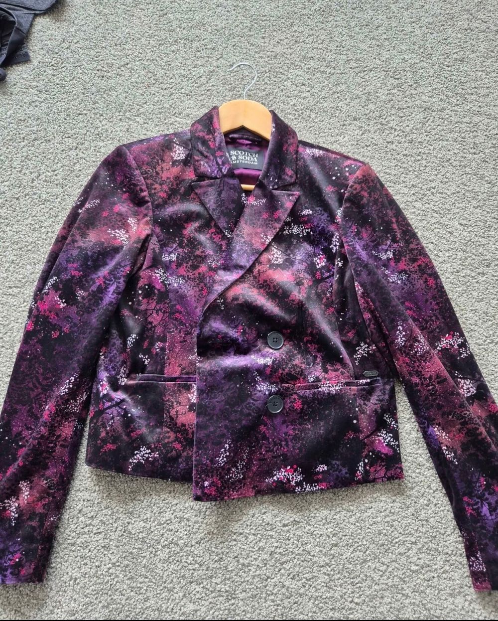 Scotch & Soda Purple Velvet Blazer