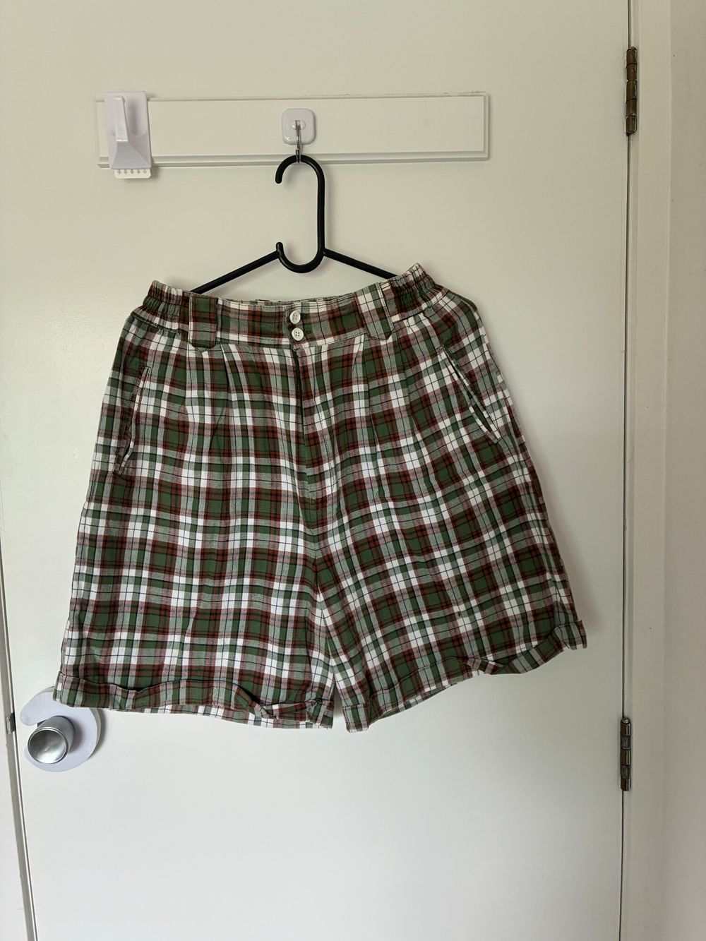 Vintage Green Plaid Shorts