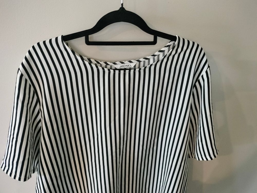 Monki Black and White Striped Top