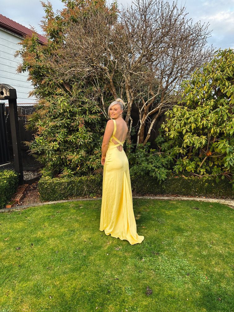 andie anderson dress Yellow Rom Com Dress Pattern Satin Evening Gown How to Lose a Guy in 1 –  Rosys Patterns main image 0