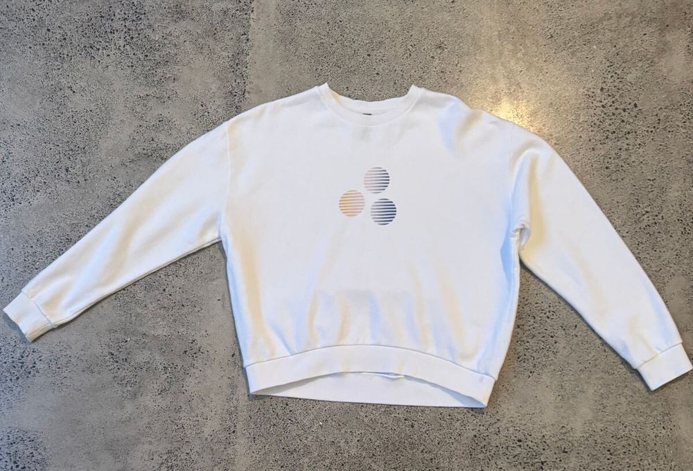 White Huffer Logo Jumper