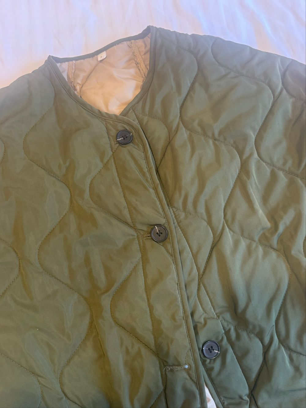 khaki quilted jacket