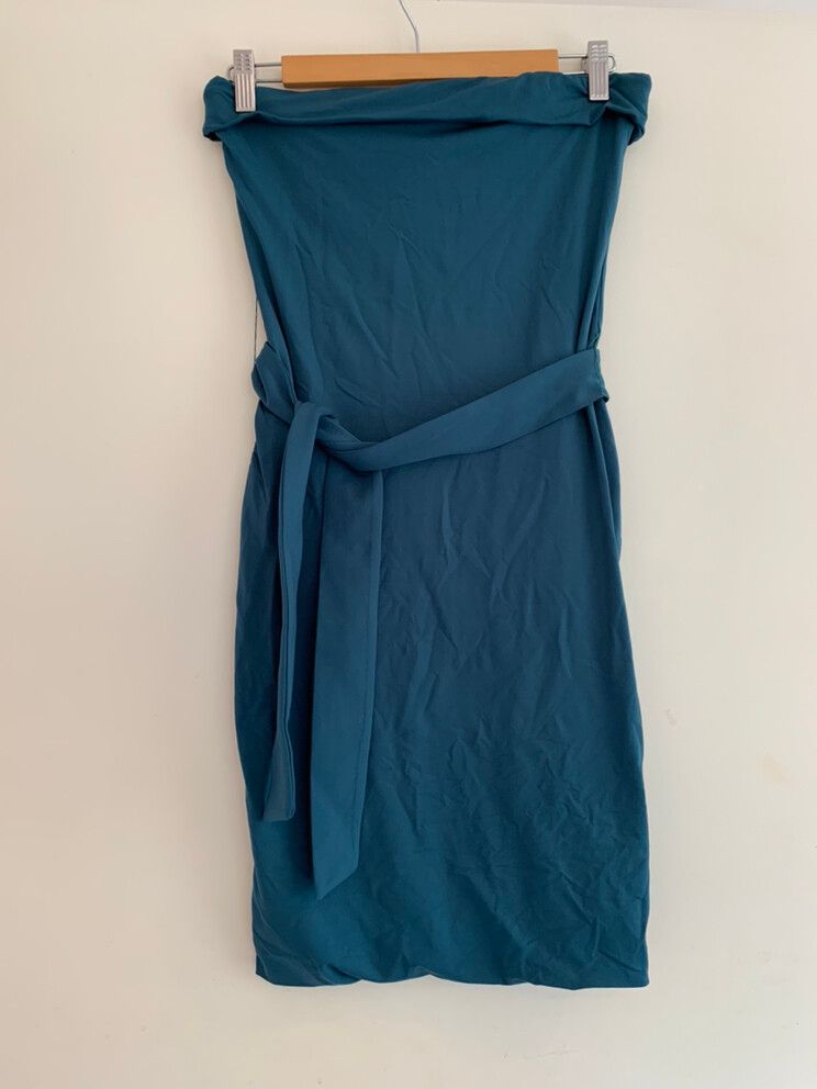 green emerald velvet dress Celino Women's Cocktail Party Kookai Oakley Green Strapless Mini Dress L