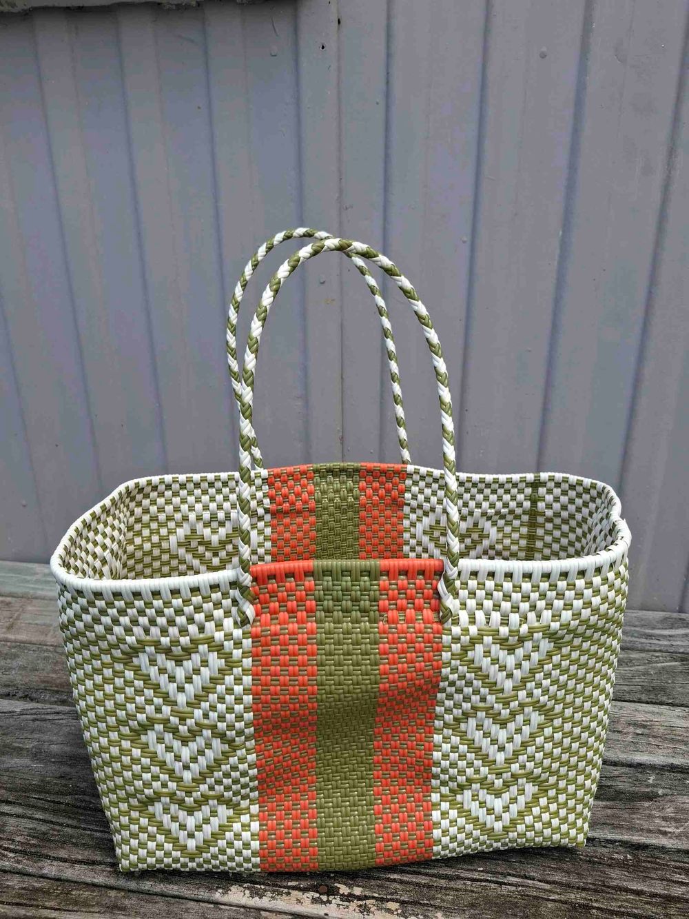 XXL PATTERNED HANDWOVEN TOTE BAG