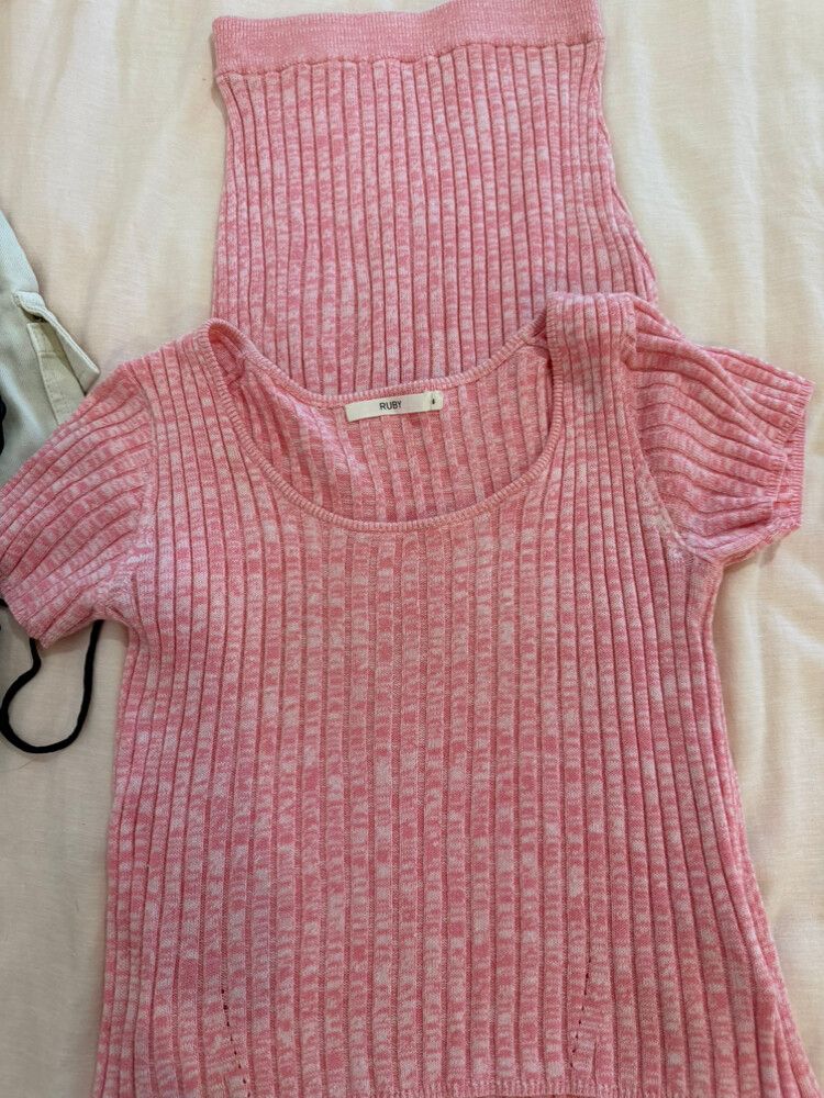 Ruby pink skirt and top set